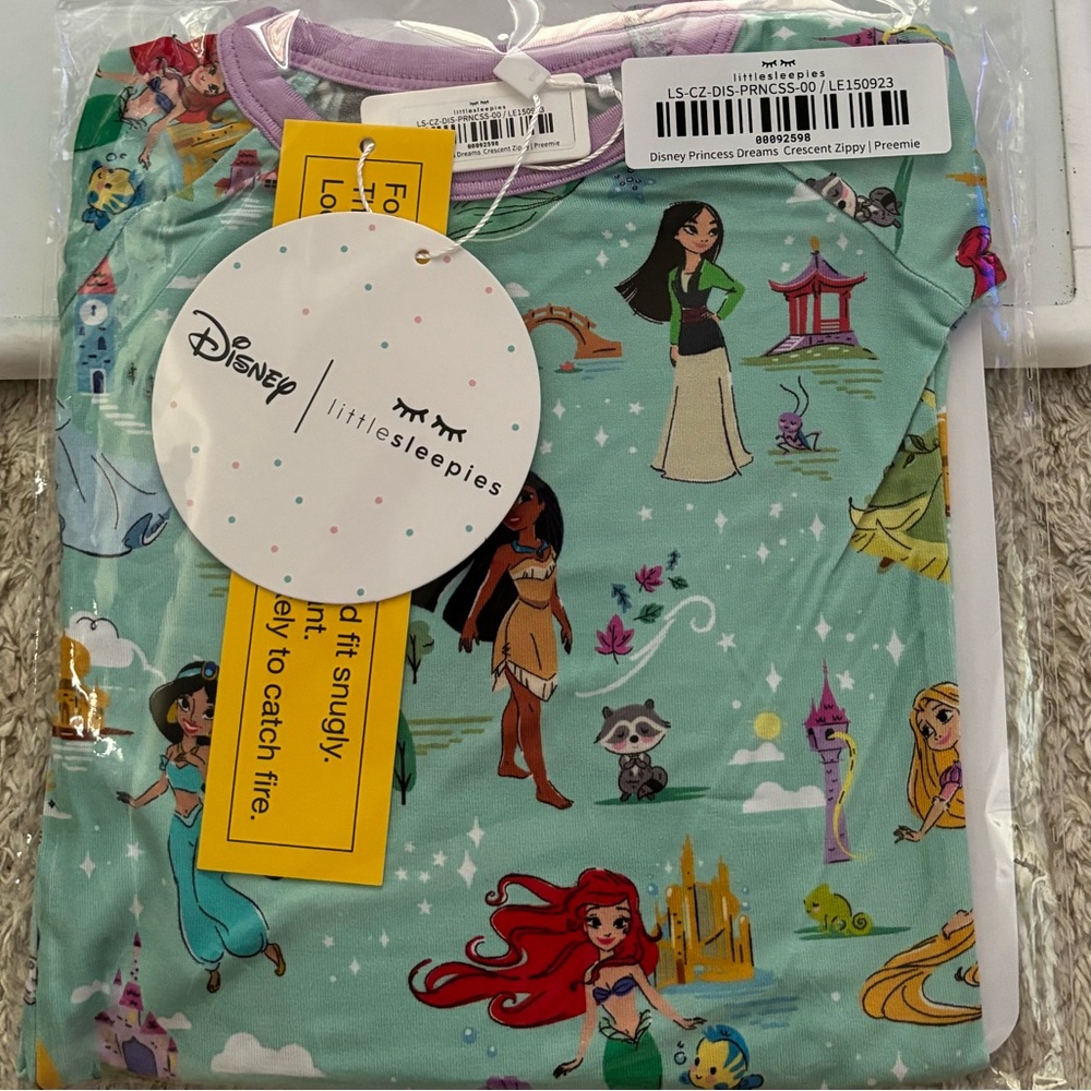 Little Sleepies Princess Dreams Crescent Zippy Preemie